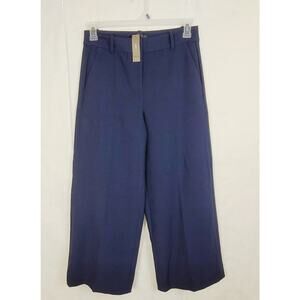 New J.CREW Sydney navy blue wide leg trouser pant size 6 Preppy Career Office